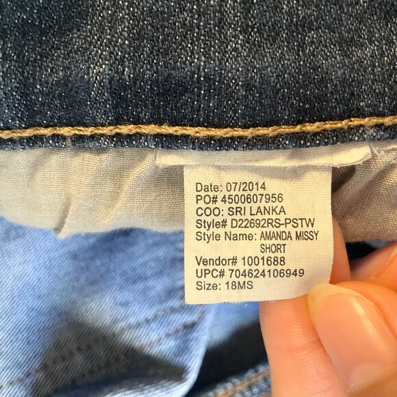 Gloria Vanderbilt Women Amanda Jeans size 18 Missy Blue MidRise Slim Fit Stretch - Picture 9 of 11